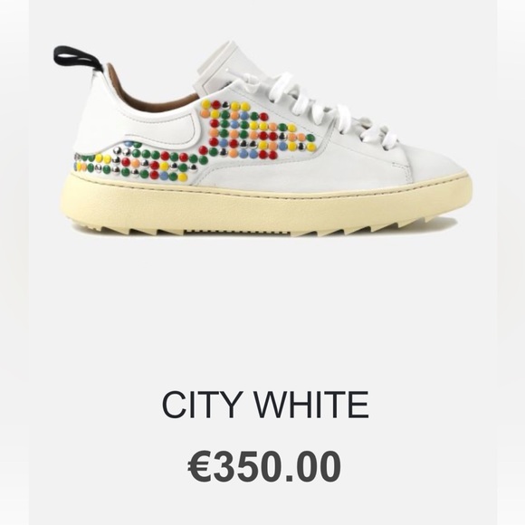 Esseutesse blue and white beaded sneakers - size 36 - Picture 1 of 5